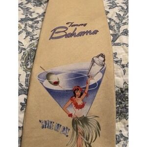 TOMMY BAHAMA Yellow‎ 'MAKE MY DAY' HAWAIIAN GIRL Novelty Tie 4" WIDE